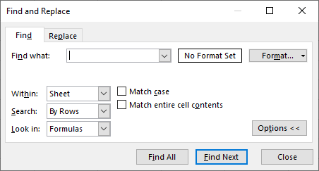 Menu Find di Excel