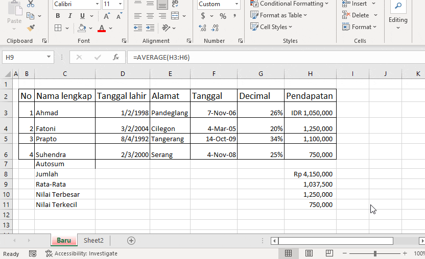 Format angka ke rupiah