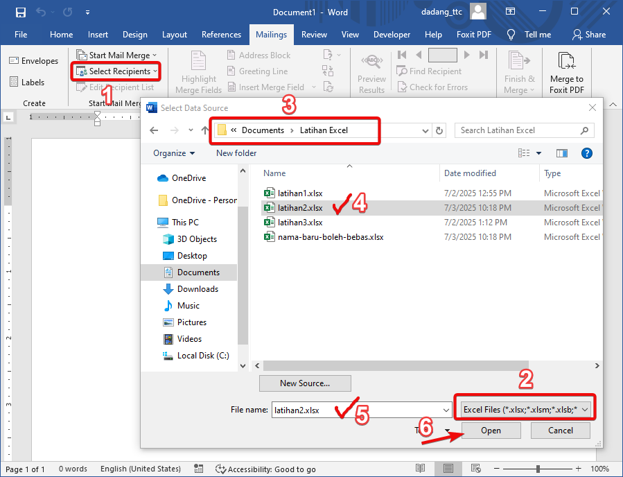 Menu Mailings di Word