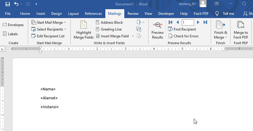Preview Mail Merge