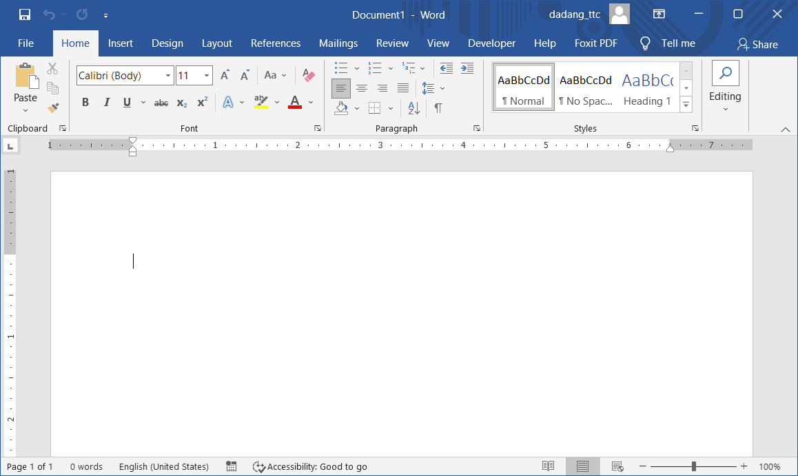 Area kerja Word