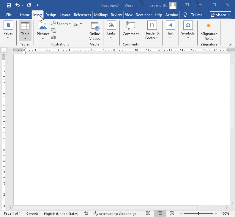 Screenshot menu in Word