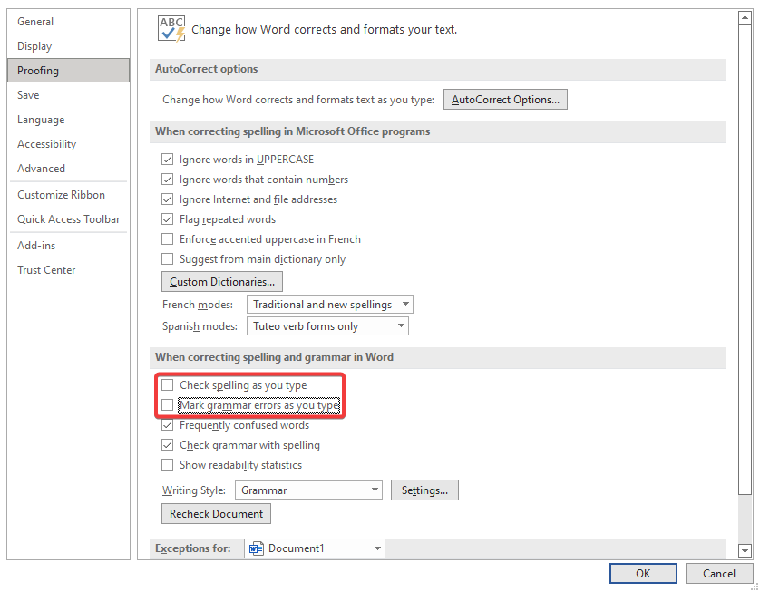 Koreksi otomatis Word
