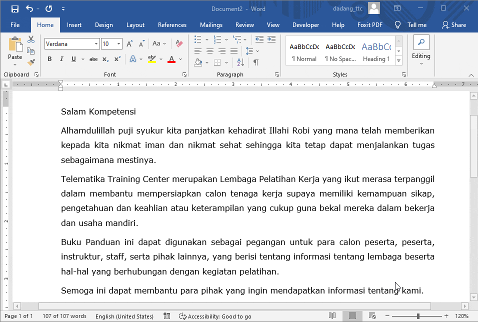 Line Spacing Word