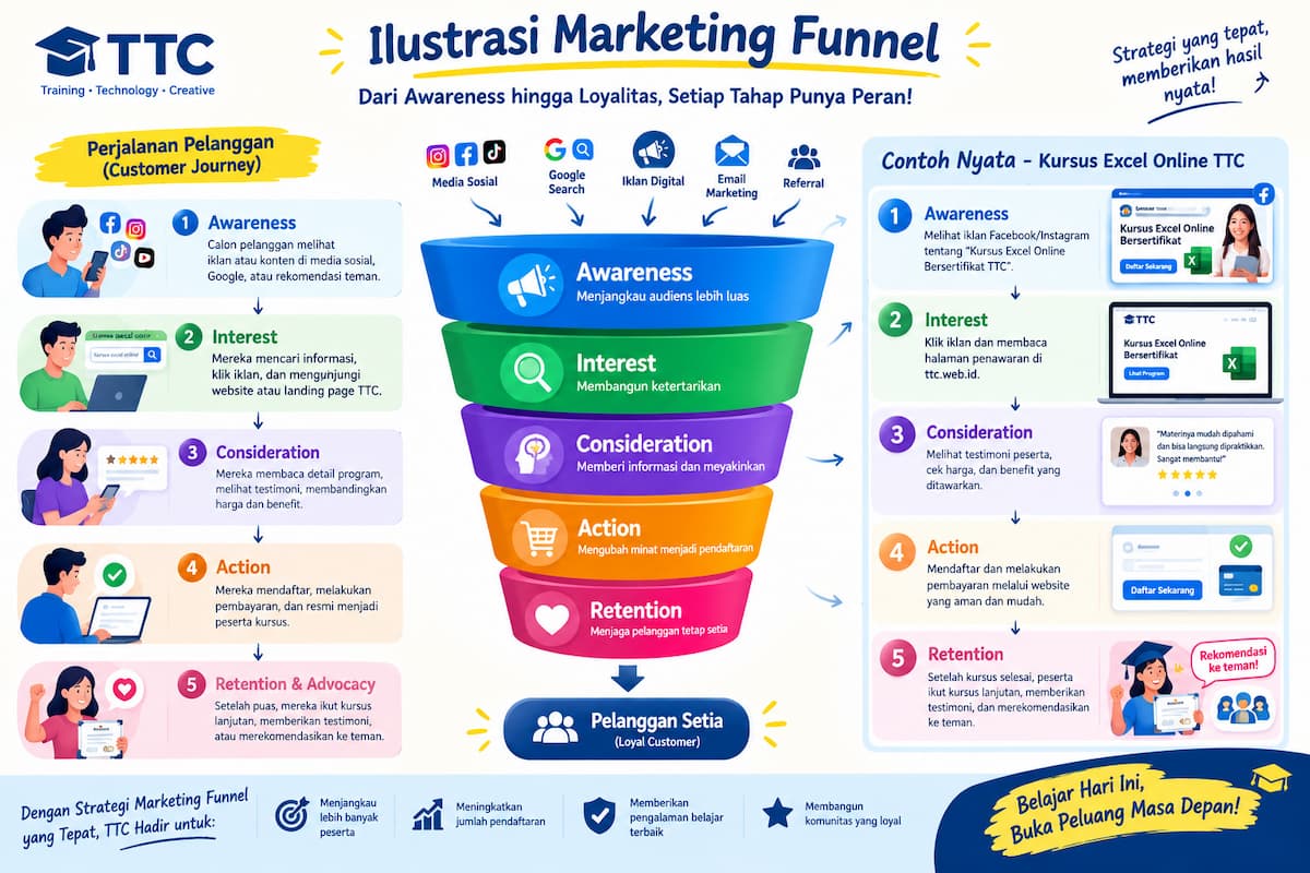Ilustrasi Marketing Funnel TTC