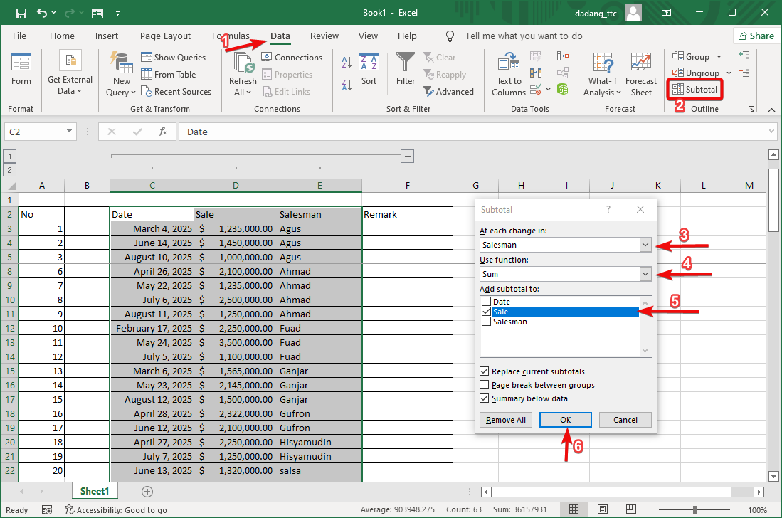 Mengatur Data Grouping