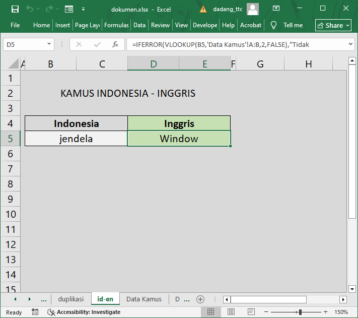 Dashboard Kamus