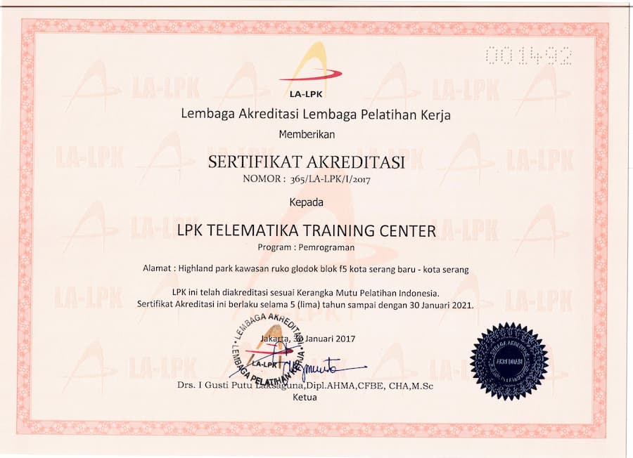 Akreditasi pemrograman TTC