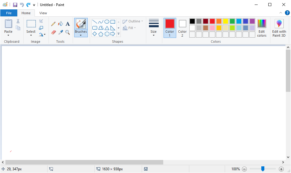 Microsoft Paint interface for kids