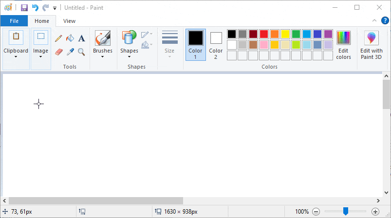 Creating shapes and coloring in Microsoft Paint for kids